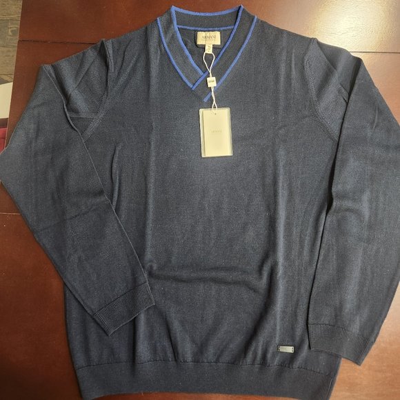 Armani Collezioni Pure Virgin Lana Wool V-Neck Jumper - Picture 7 of 10